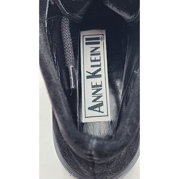 ANNE KLEIN Ander Black Suede Combat Booties Size 7 Lug Lace-Up Italy New In Box - Picture 11 of 14